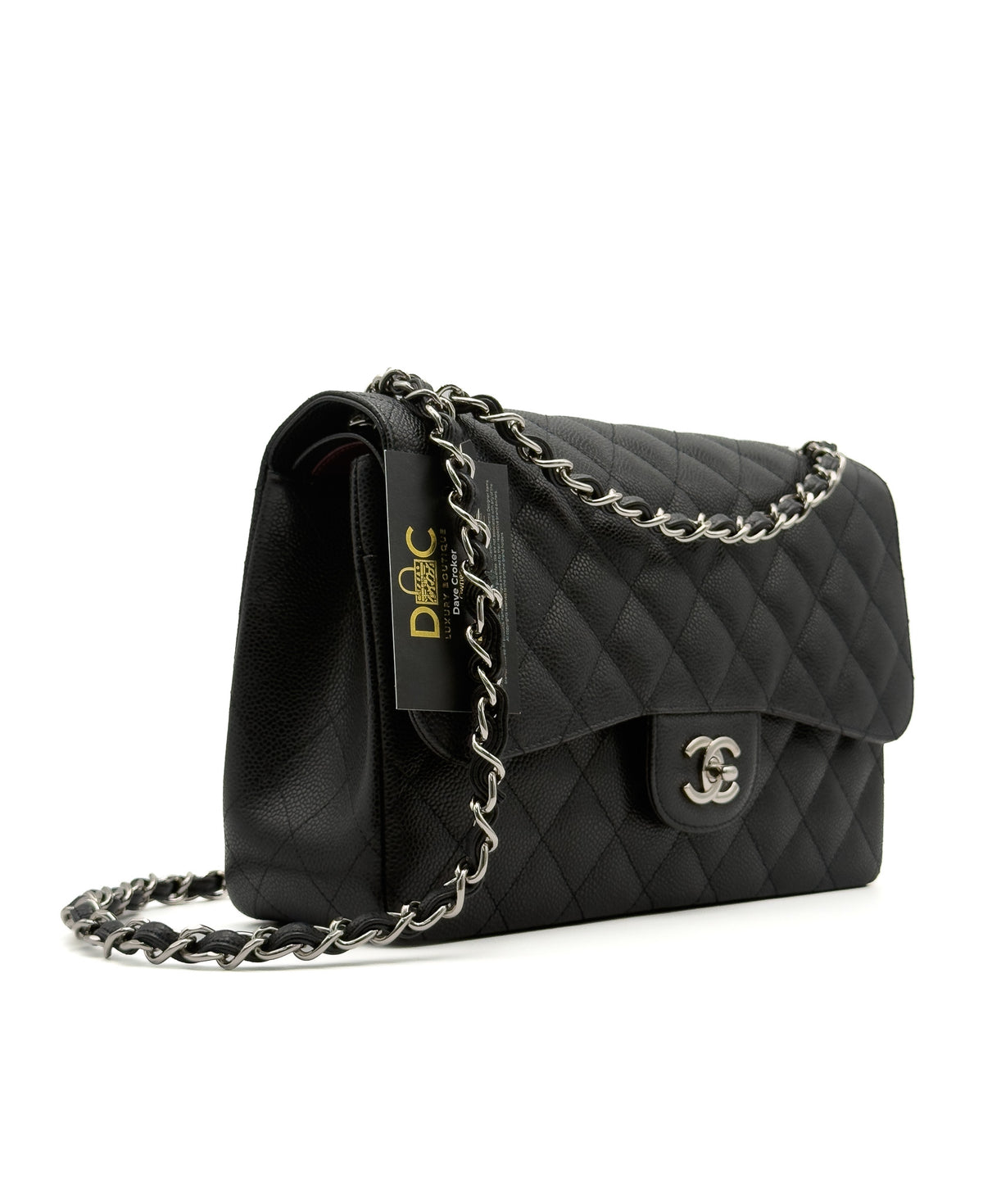 Chanel Jumbo Double Flap Black Caviar Quilted SHW