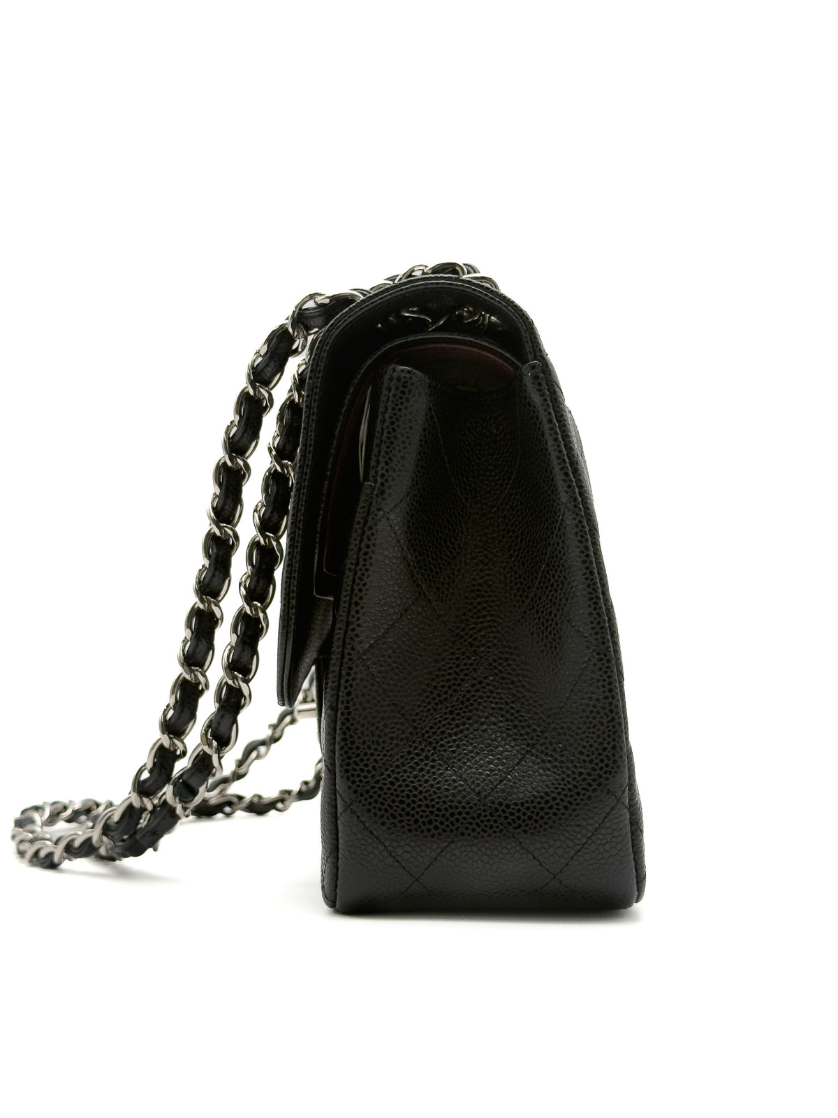 Chanel Jumbo Double Flap Black Caviar Quilted SHW