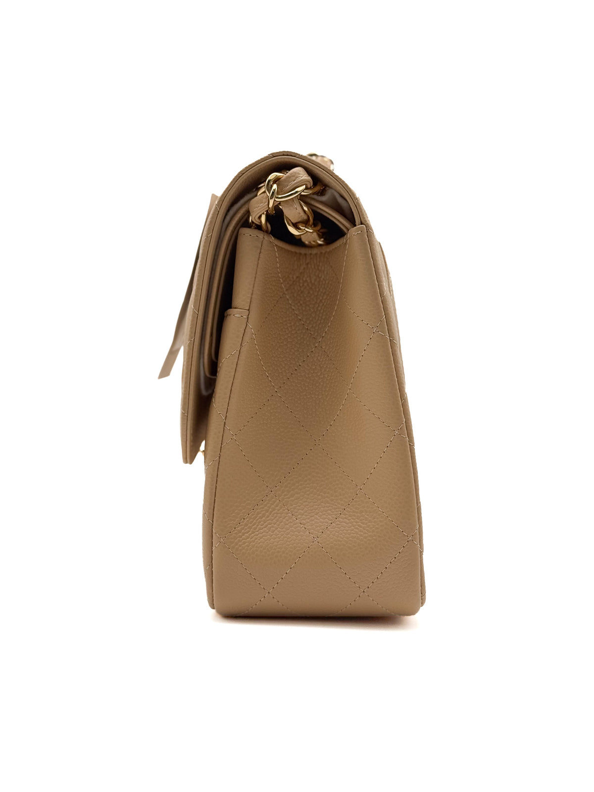Chanel Beige Double Flap Caviar Leather GHW