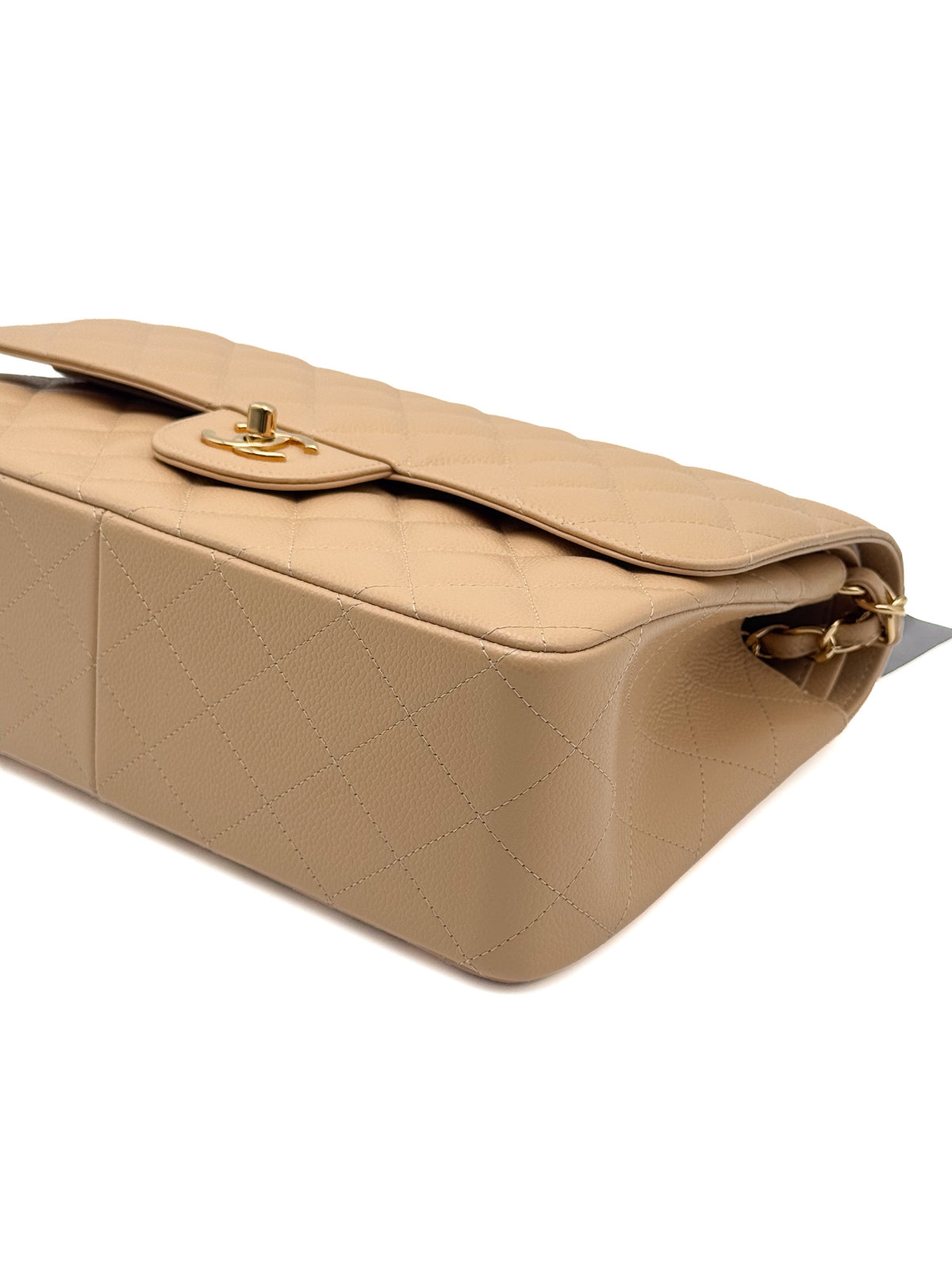 Chanel Beige Double Flap Caviar Leather GHW
