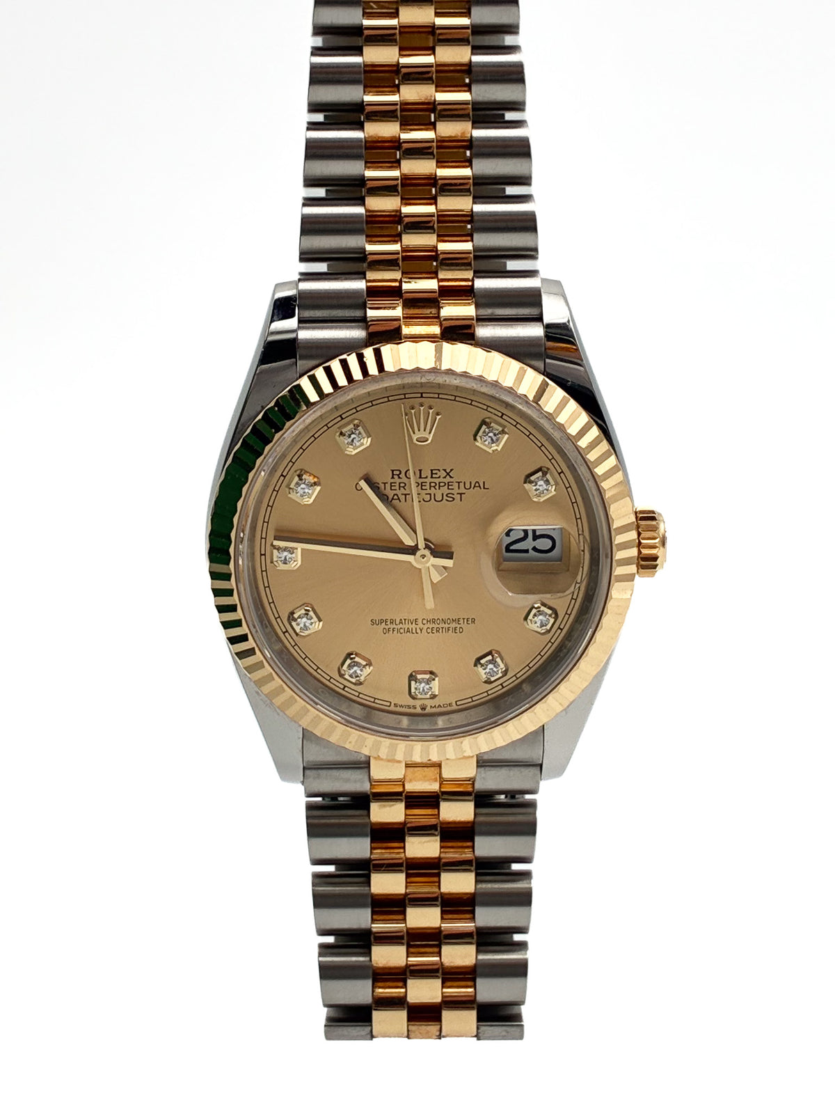 Rolex Datejust Two-Toned YellowGold fluted bezel 36mm jubilee bracelet