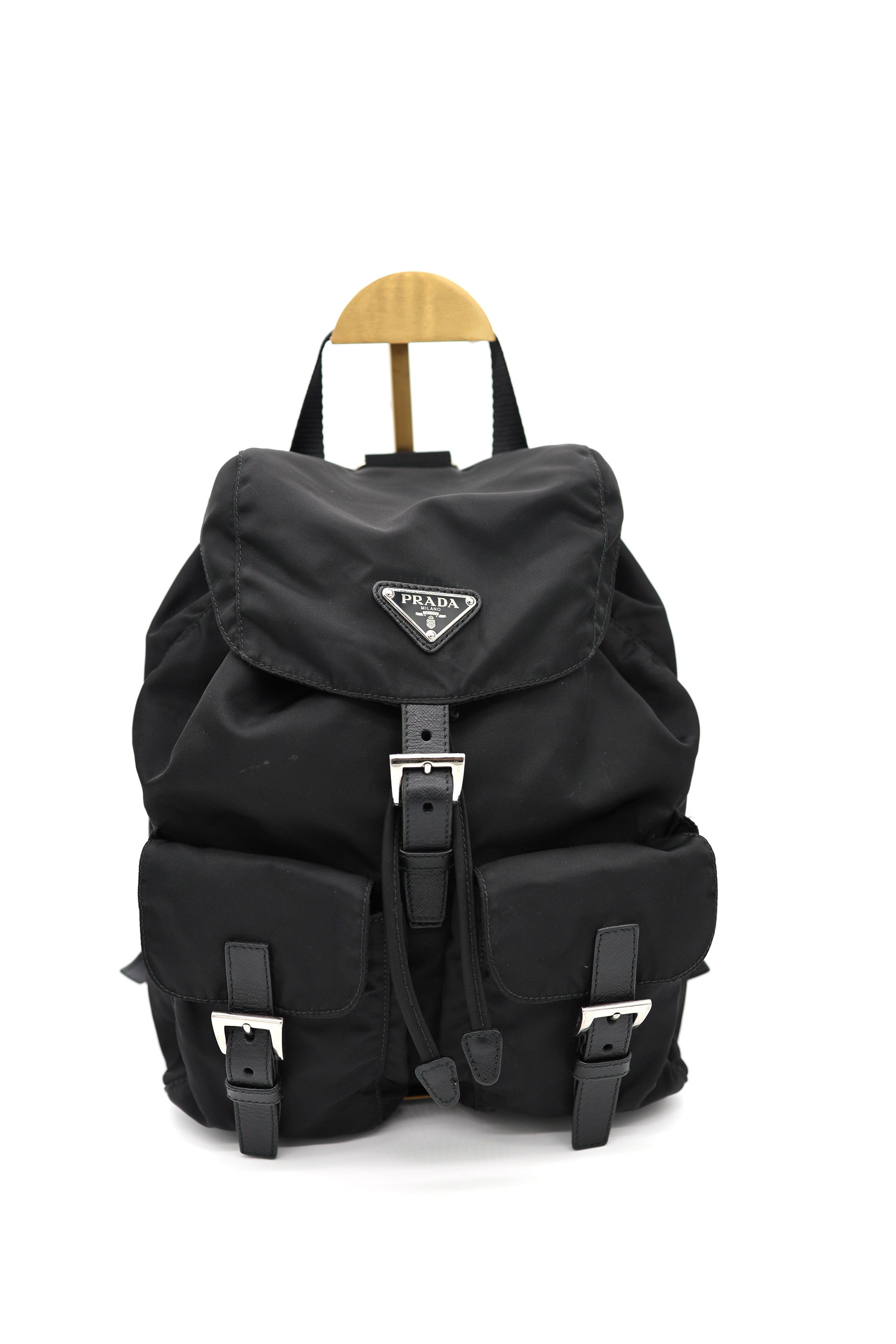 Prada  Tessuto Nylon Vela Small Backpack Black
