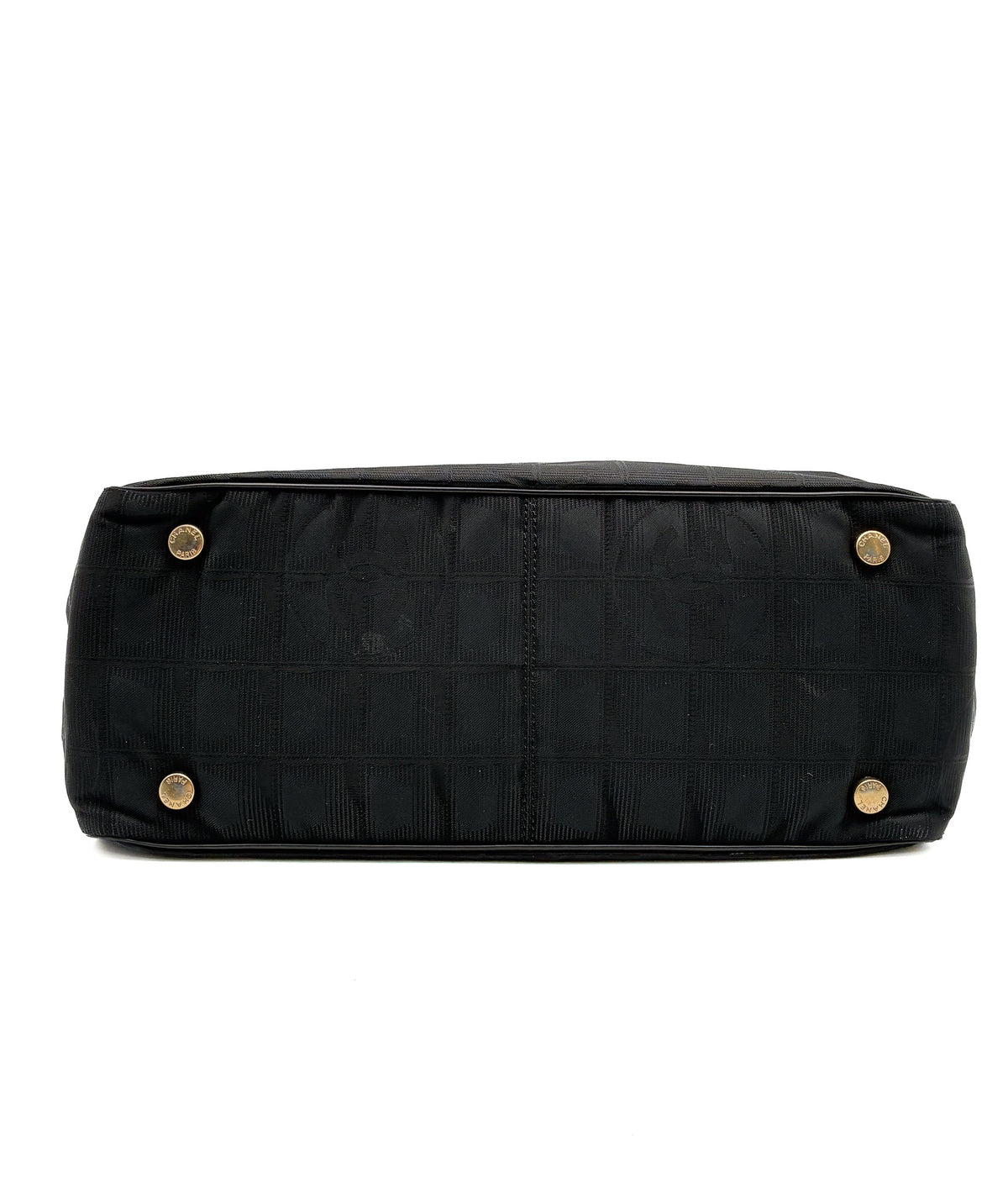 Chanel Vintage Travel Line Tote Bag Black Nylon