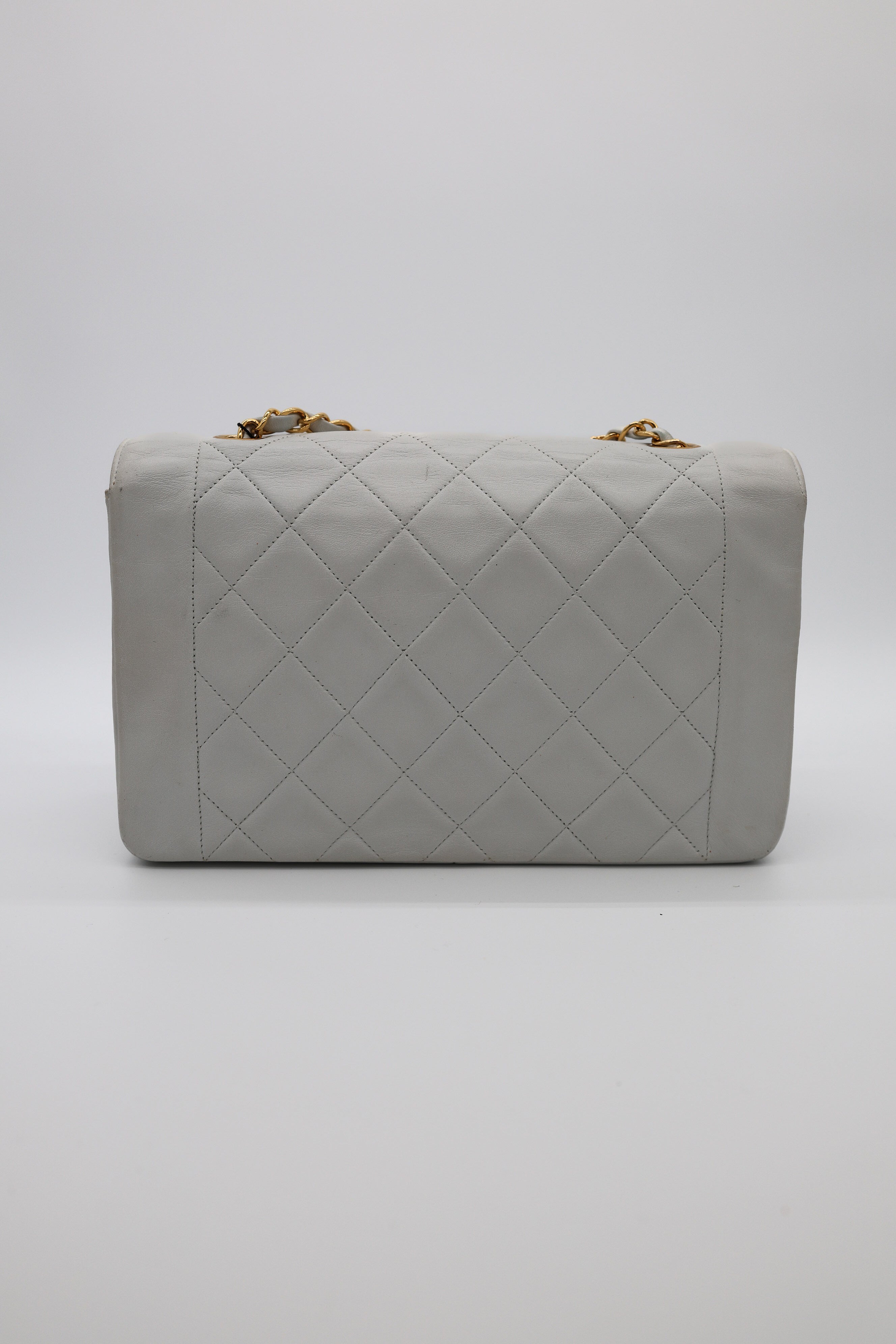 Chanel Diana Flap Chain 24k Shoulder White