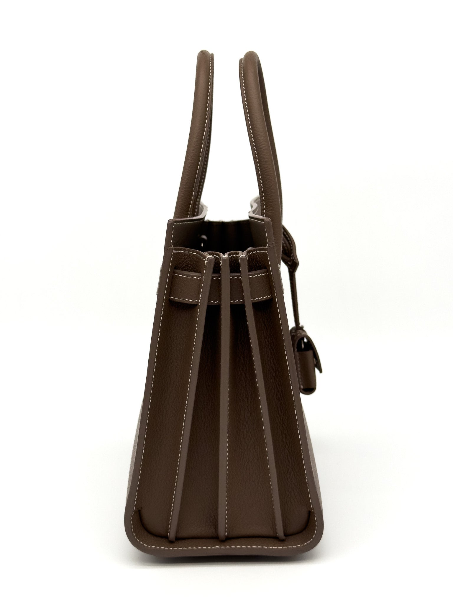 YSL Sac De Jour Taupe Grained Calfskin Leather