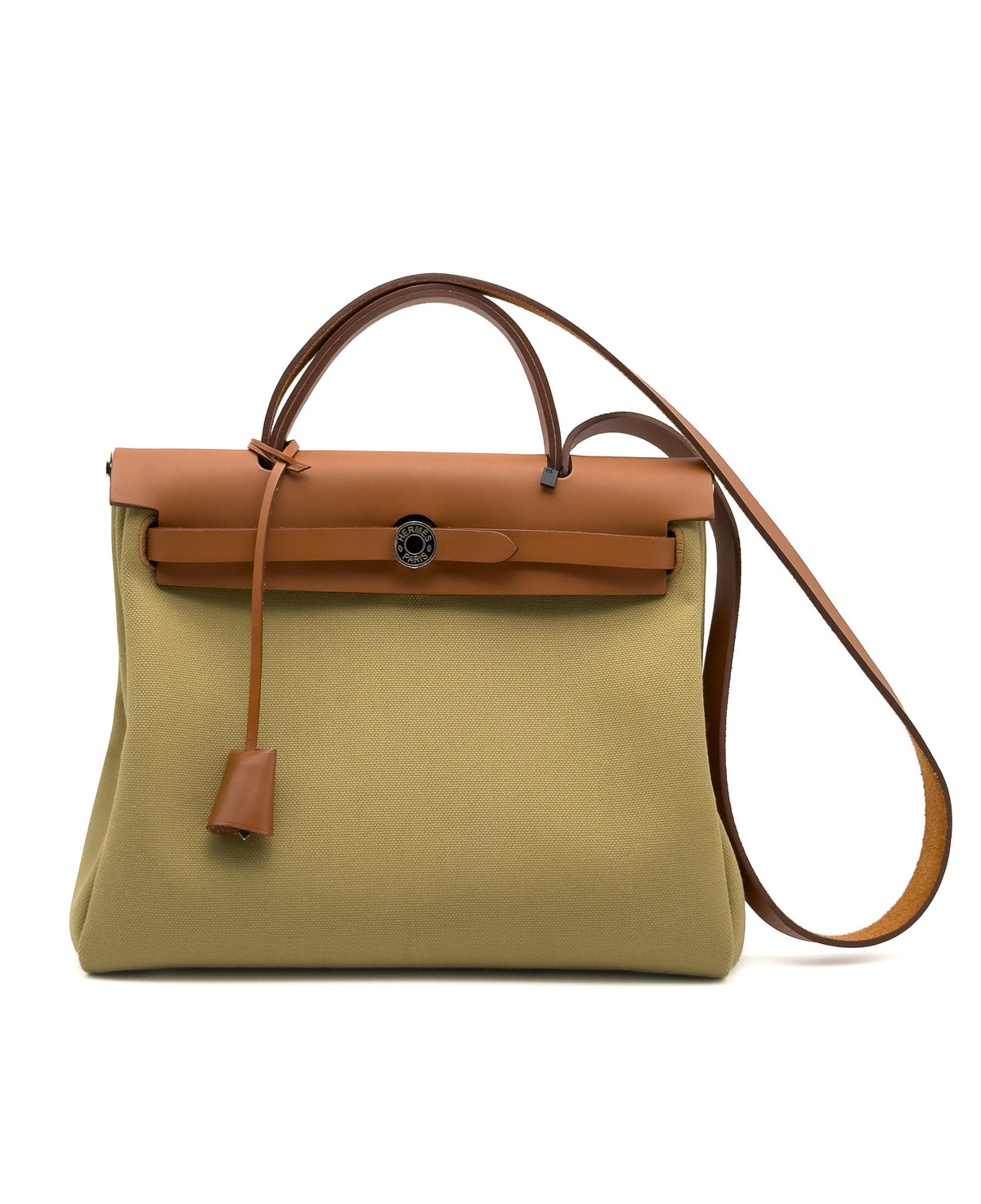 Hermes Herbag Zip Military Toile Vache Hunter