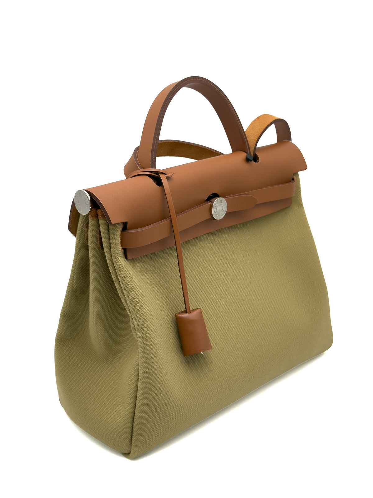 Hermes Herbag Zip Military Toile Vache Hunter