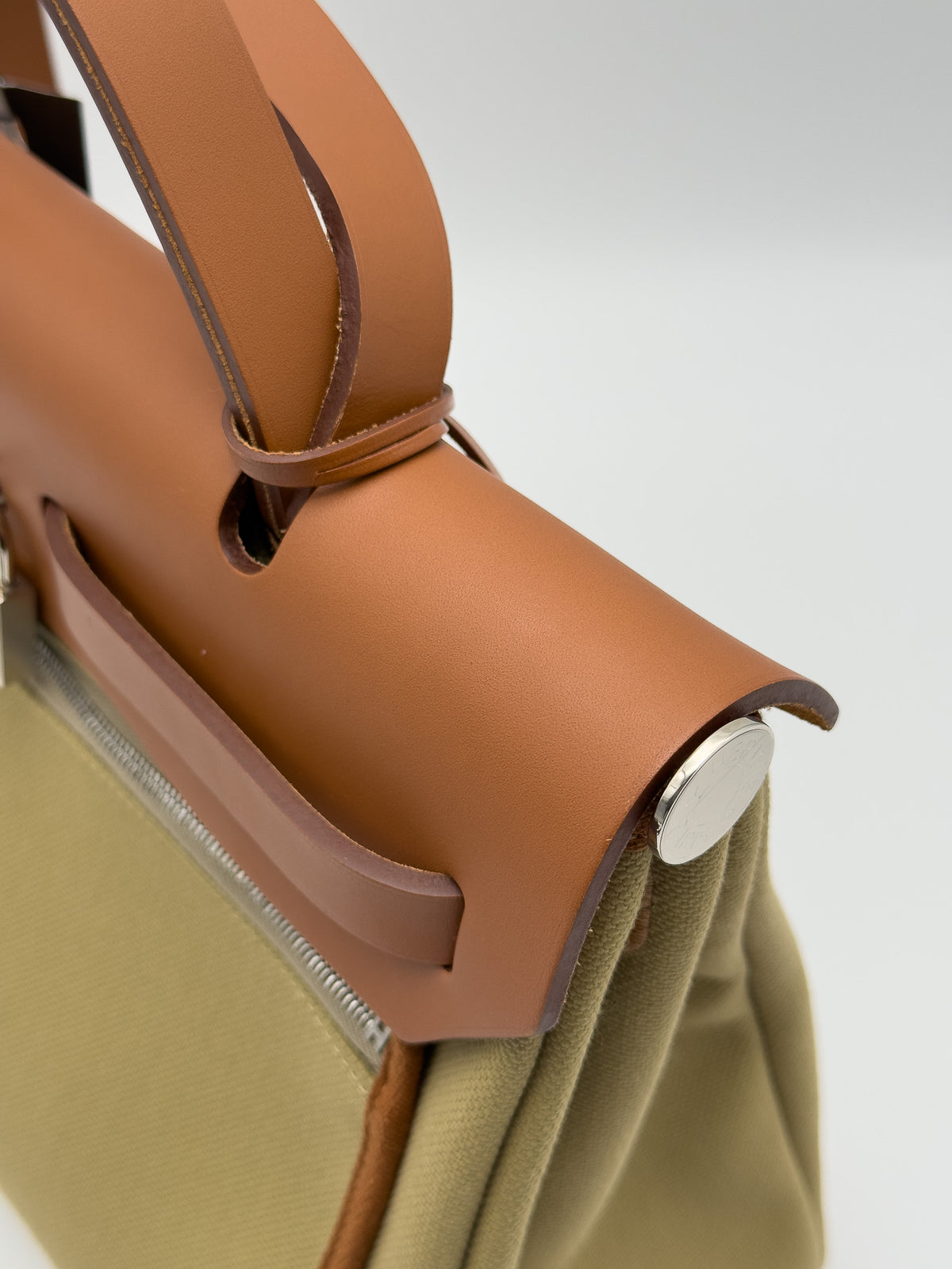 Hermes Herbag Zip Military Toile Vache Hunter