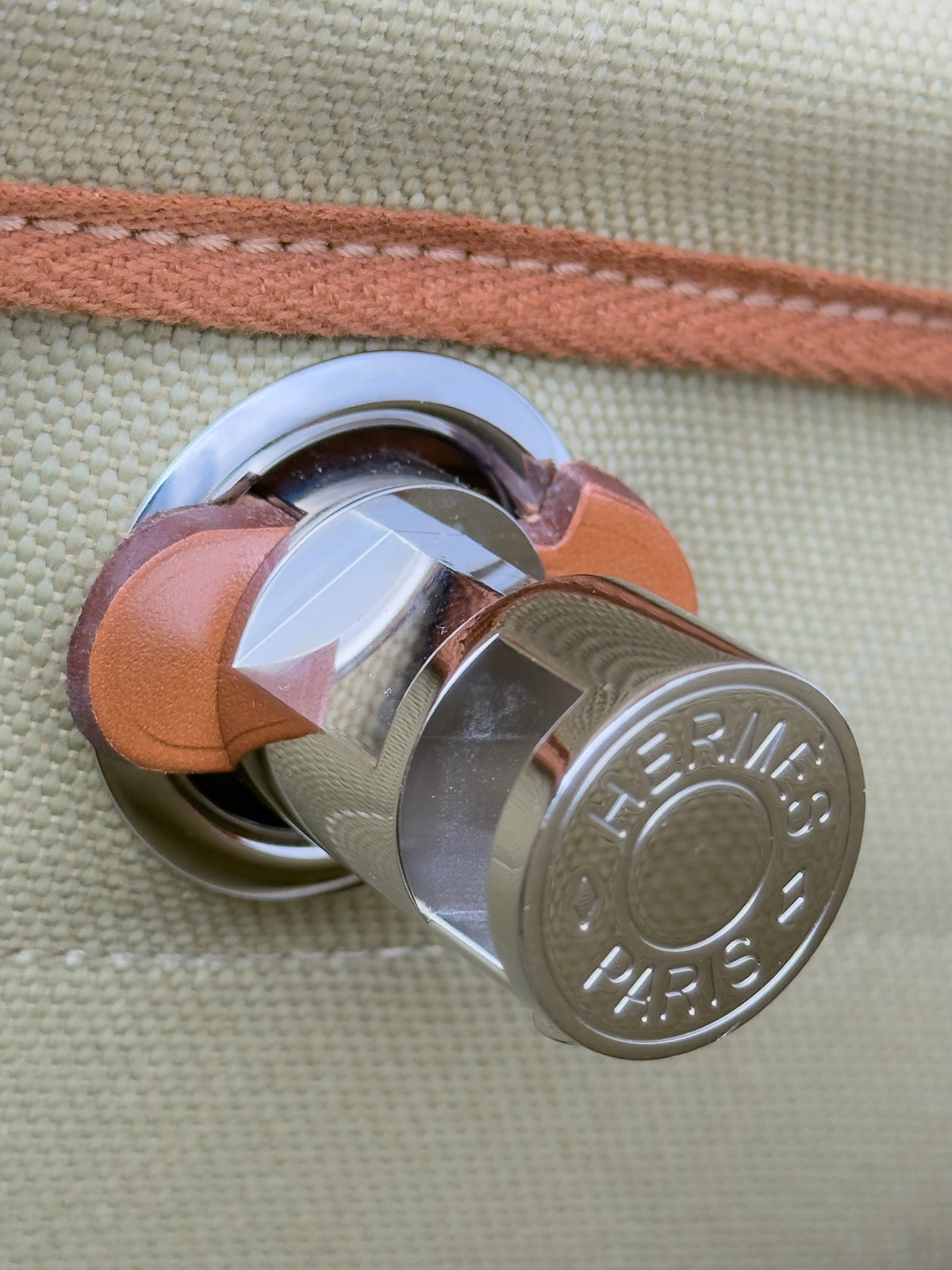 Hermes Herbag Zip Military Toile Vache Hunter