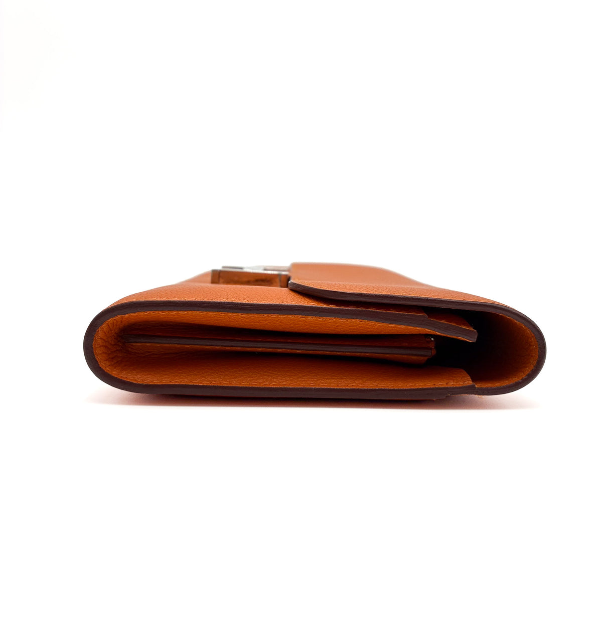 Hermes Constance Long Wallet Orange Evercolor PHW