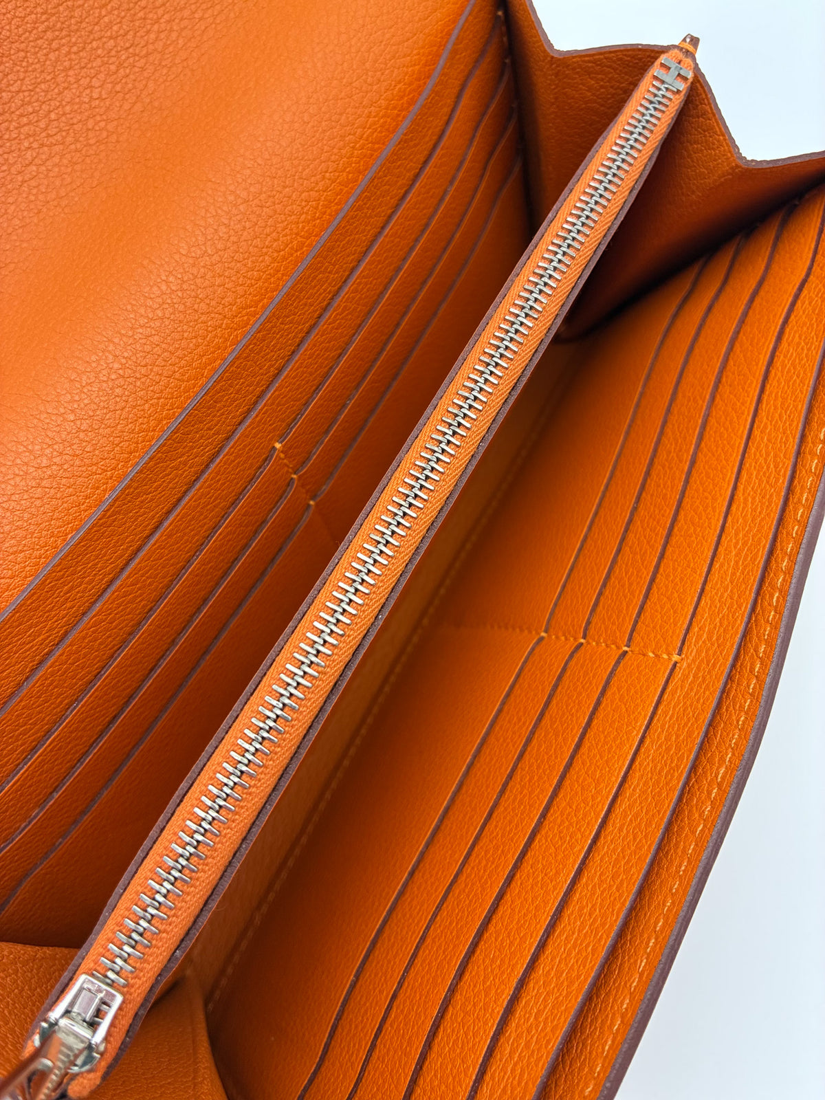 Hermes Constance Long Wallet Orange Evercolor PHW