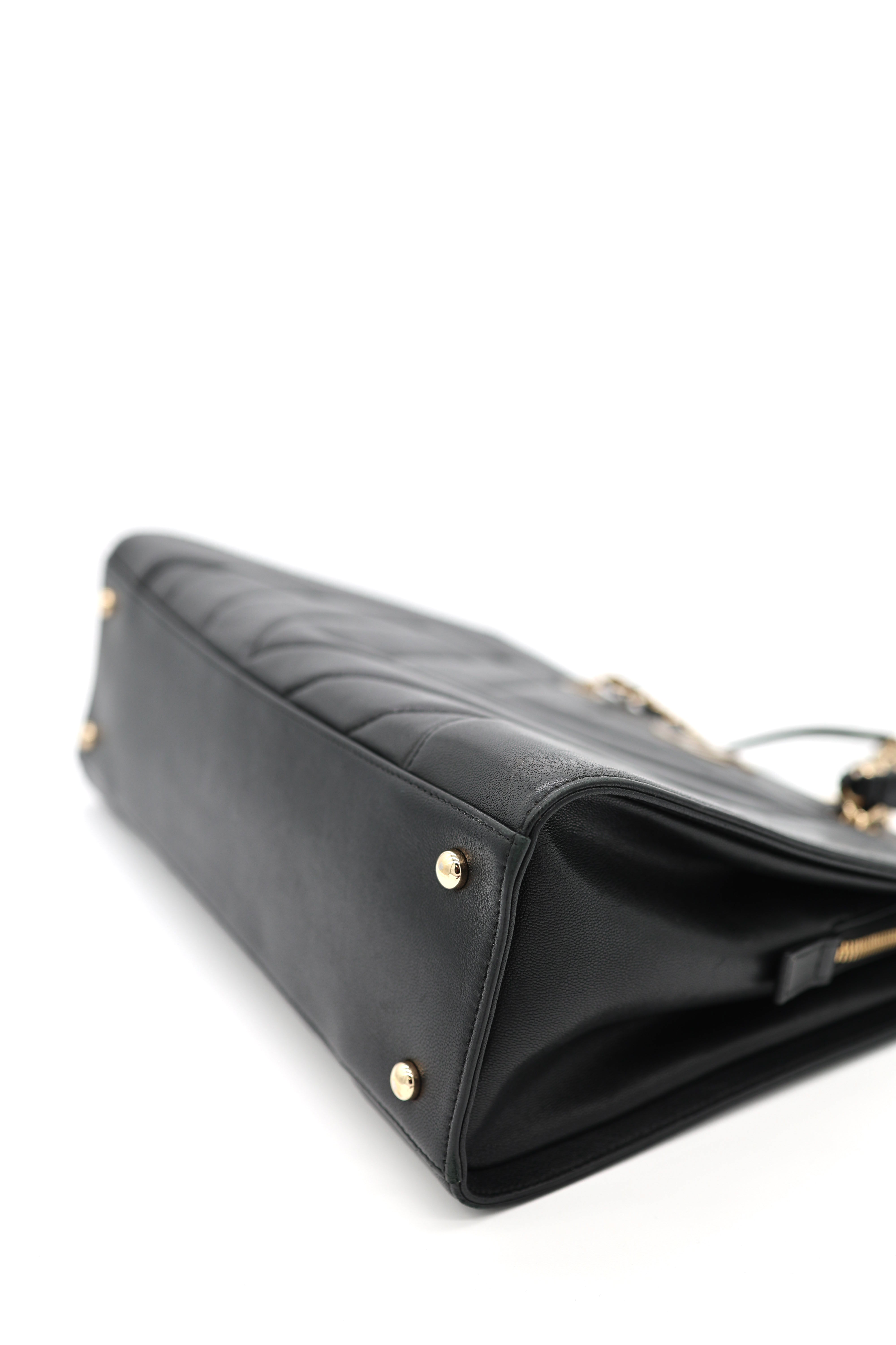 Chanel  Chevron Quilted Mademoiselle Vintage Shopping Tote