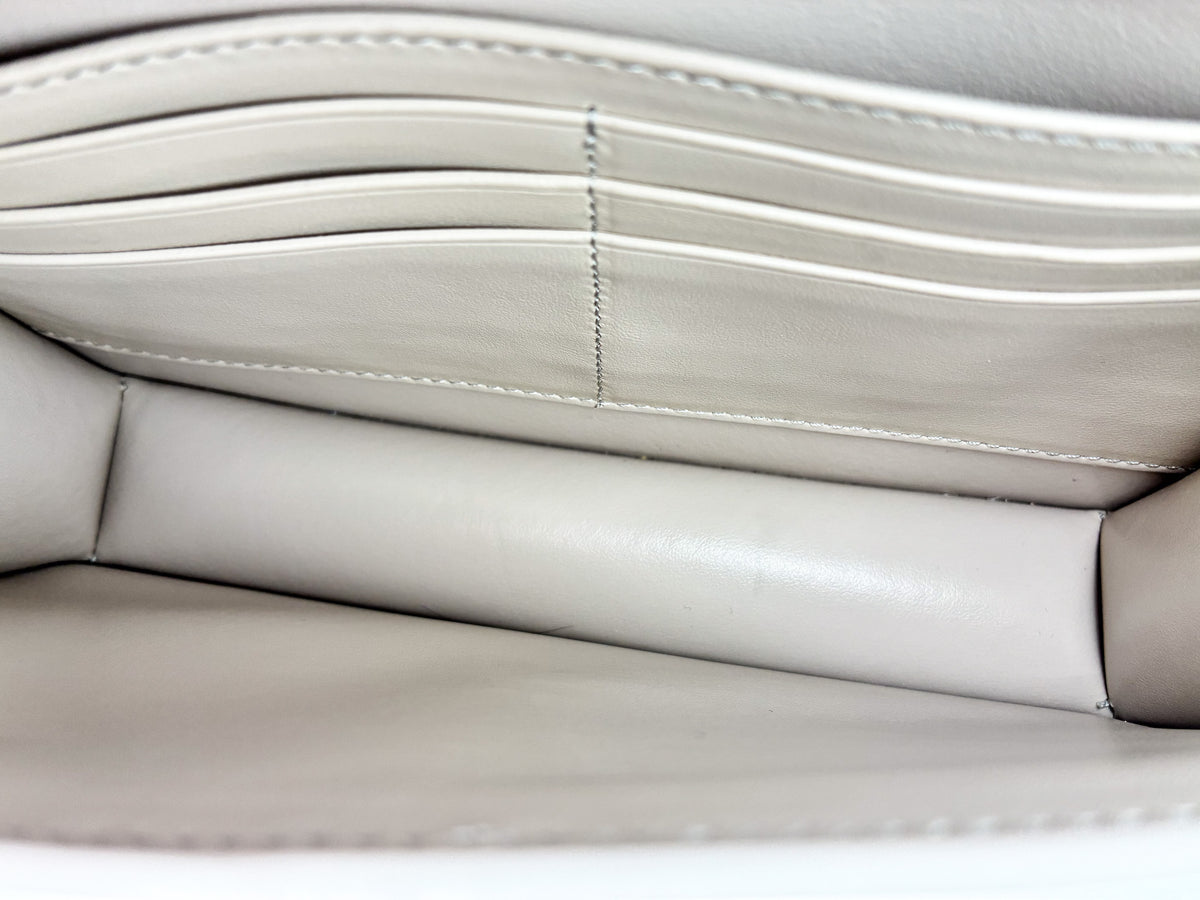 Celine Shiny Triomphe Margo Wallet on Chain Light Stone