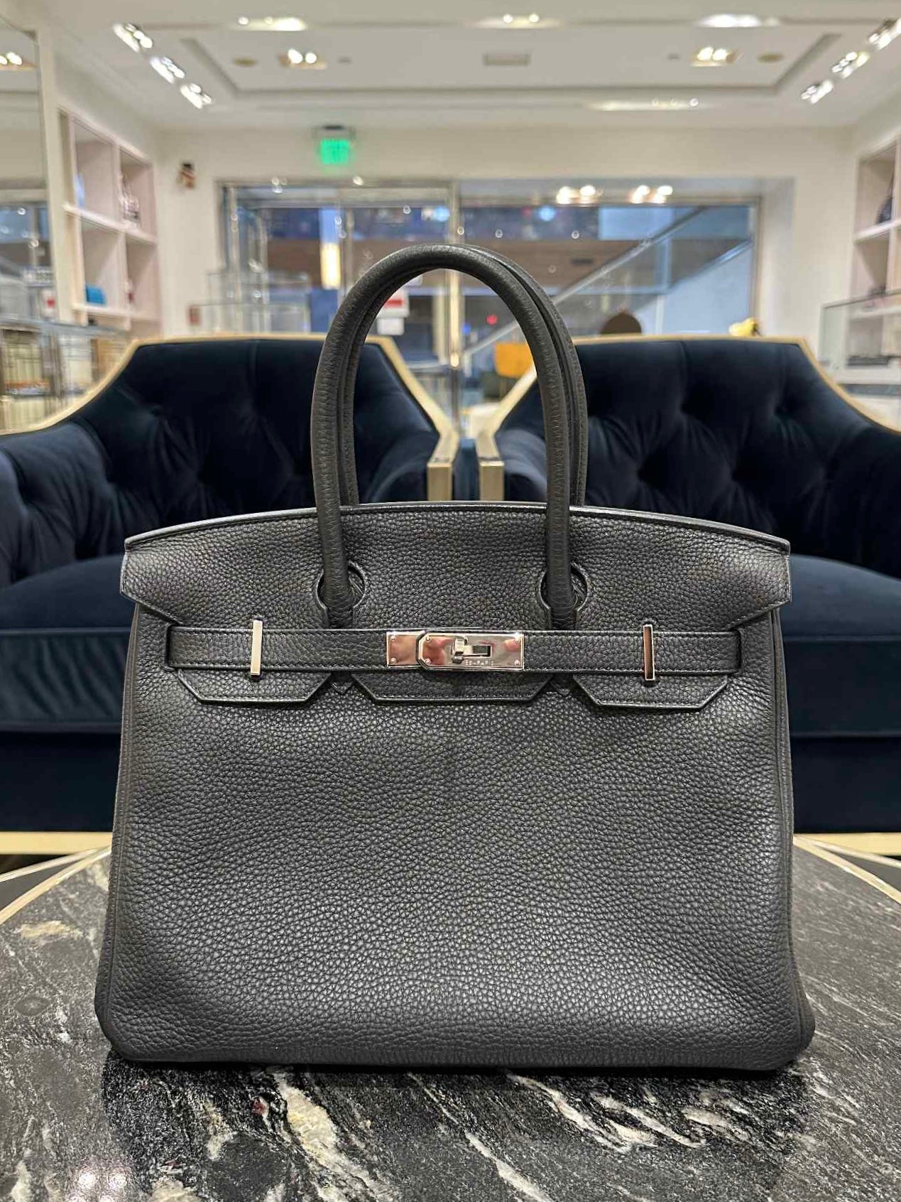 Hermes  Togo Birkin 30 Black Palladium