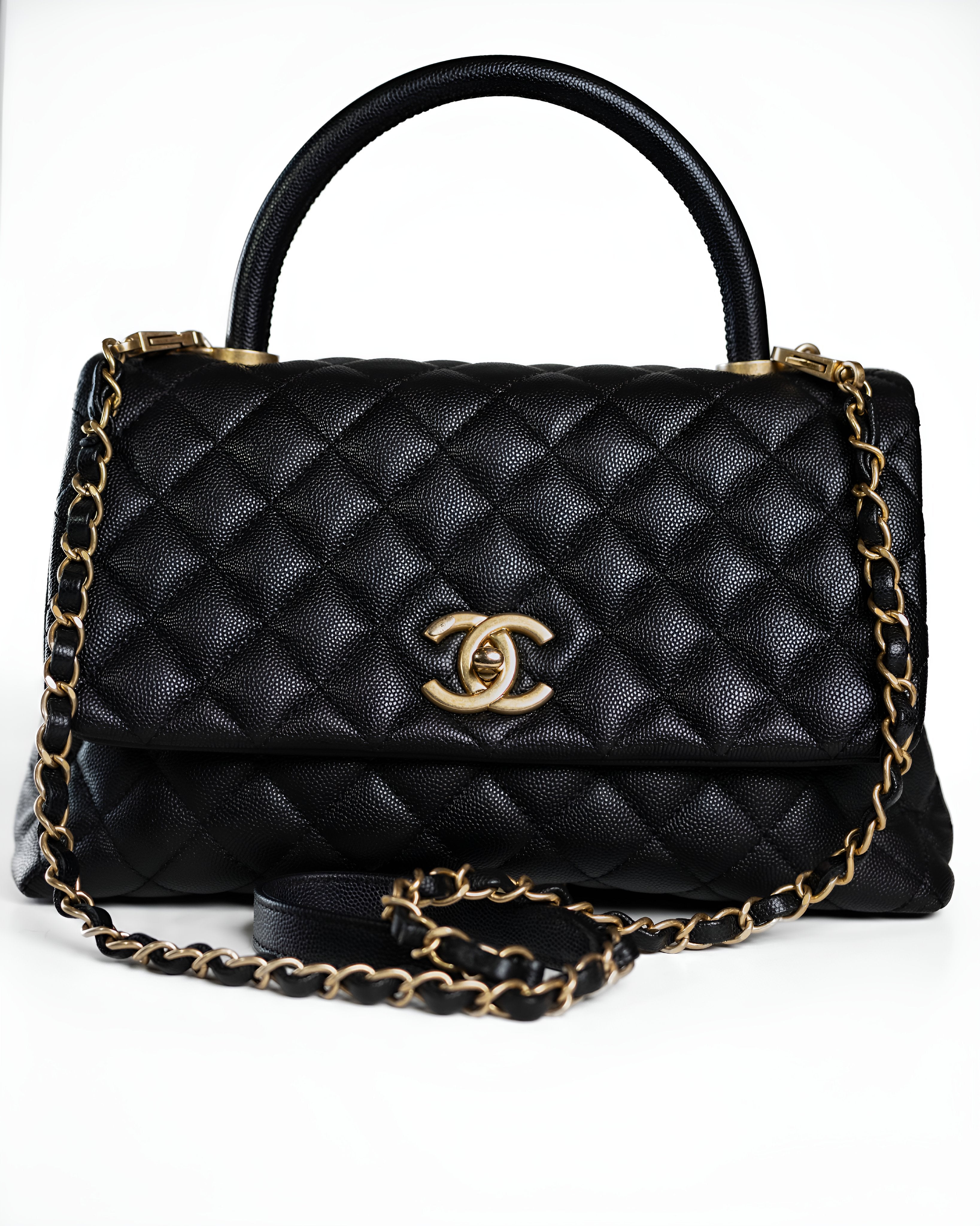 Chanel Coco Top Handle Medium Caviar GHW