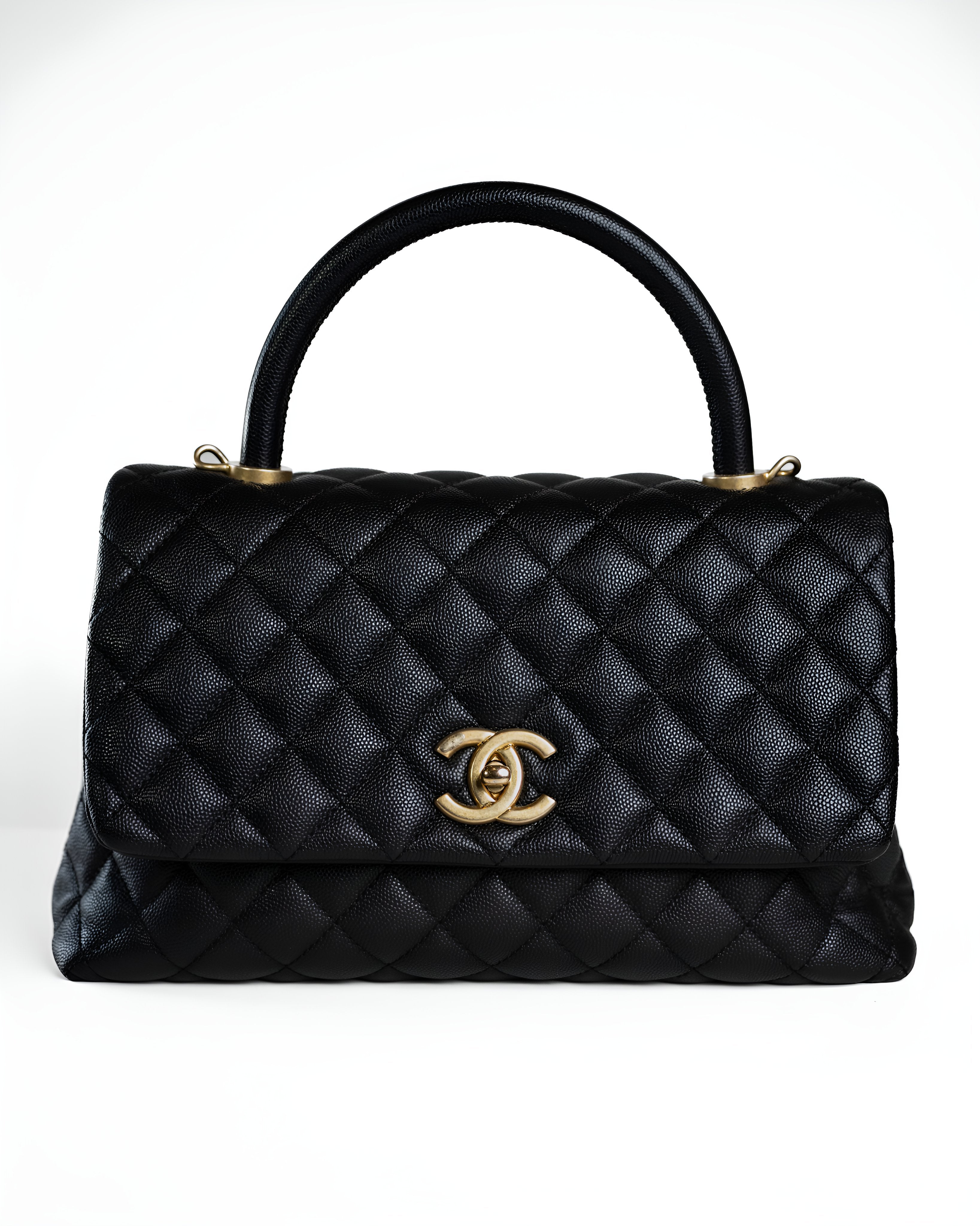 Chanel Coco Top Handle Medium Caviar GHW